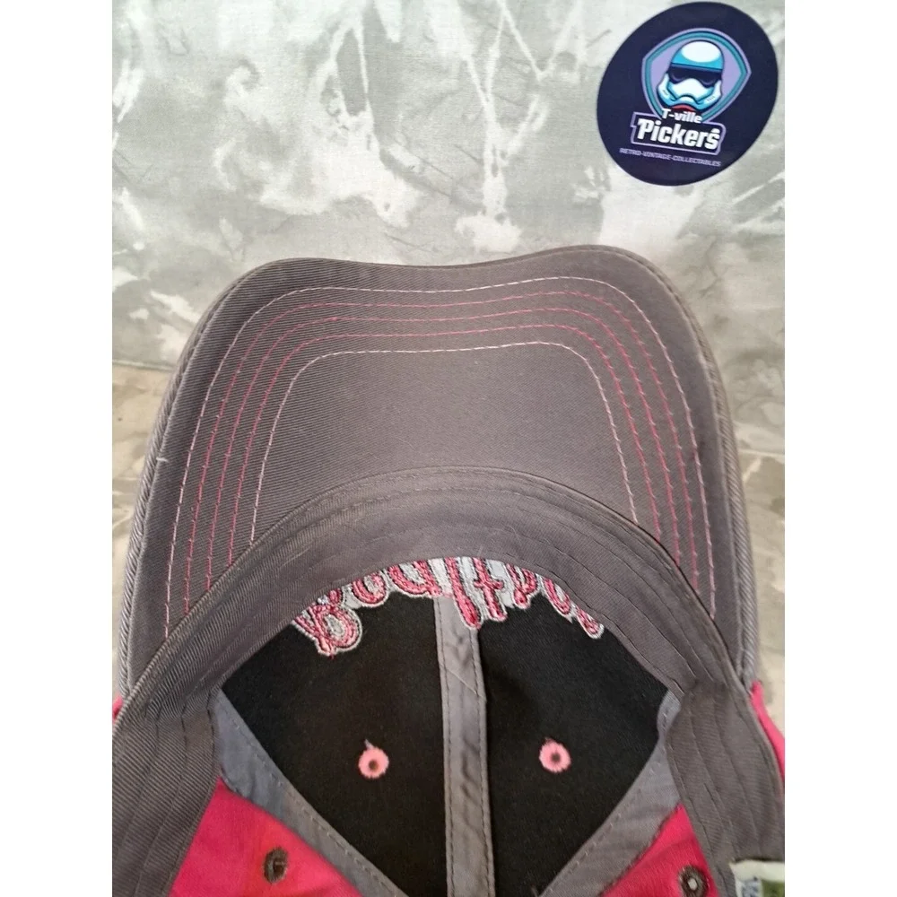 Womens Sequined Realtree Spell Out Pink Camo Hat Ball Cap